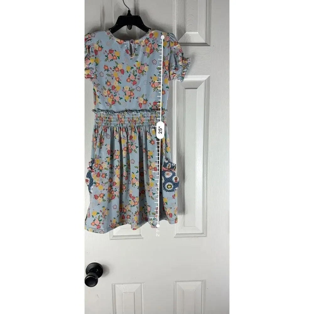 Matilda Jane Girls Adventure Begins Chalkboard Doodles Floral Dress Size 6